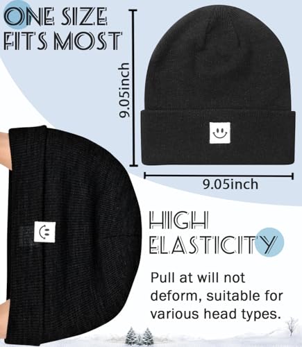 Image of KMOLY Beanie Hat for Men Women 3 Packs, Thick Knit Winter Hat Soft Cuffed Beanies Bulk Skull Cap Unisex Slouchy Ski Watch Cap