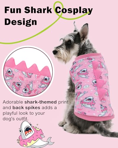 Image of CuteBone Dinosaur Costume Dog Shirt, Stretchy Velvet T-Shirt Clothes for Medium Dogs, Soft & Breathable Pet Tee Outfit Frenchie Apparel for Daily Wear, Cozy Pullover Design Puppy Fashion COSBX05XL