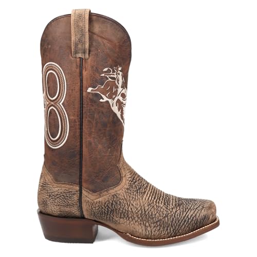Dan Post Boots Mens Mauney Embroidered Graphic Bison Square Toe Pull On Casual Boots Mid Calf - Brown