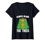 dai sempre la colpa agli alberi flying disc golf frisbee disc golf maglietta con collo a v
