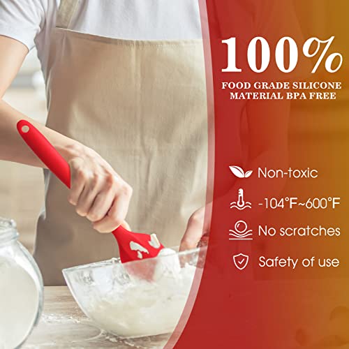 Bimttuml Silicone Spatula Set Rubber Spatula 10-Piece Kitchen Utensils For Cooking Stirring Suitable For Non-Stick Pans Scraper High Temperature Resistant Mini (Red） #TOP2