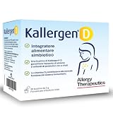 Kallergen D 30 Bustine Integratore Alimentare Simbiotico con Ceppi Probiotici Bifidobacterium Lactis Lactobacillus Rhamnosus e Vitamina D Supporta Equilibrio della Flora Intestinale Adulti e Bambini