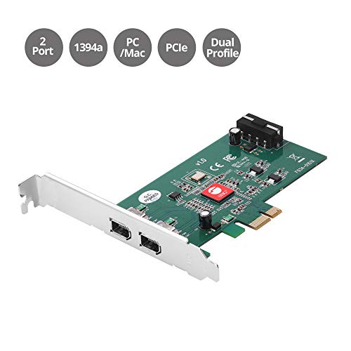 Siig Dual Profile 2-Port Firewire 400 Pcie Card, Pcie 1.1 X1 To Dual 6-Pin 1394A Port, 400Mbps, Ti Xio2213Bzay Chipset, For Windows & Mac, Dual-Profile Brackets (Nn-E20211-S1) #TOP1
