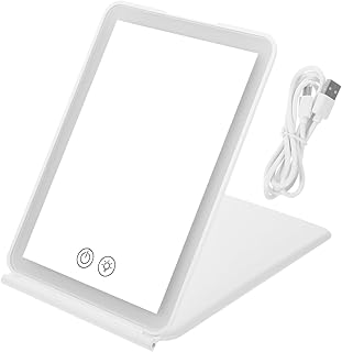 Espejo de maquillaje plegable con 3 luces, es...