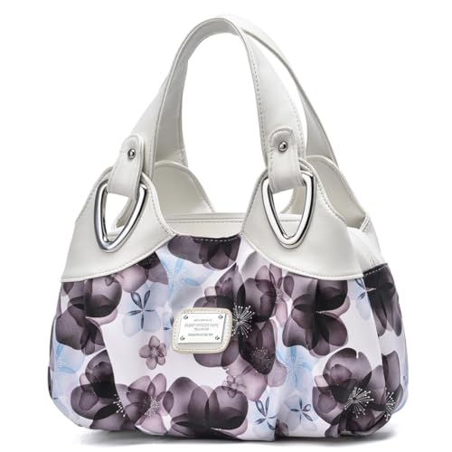 Image of Fashion Vegan Leather Handbag for Women Multi Pocket Large Tote Bags Satchel Printed Purses Soft Hobo Bag
