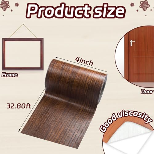 Image of Wood Repair Tape - 4 in x 32 ft, Light Brown, for Mirrors, Furniture, Wallpaper, Floor, Bathroom, Cabinets, Windows, Home Decoration - 1 Roll