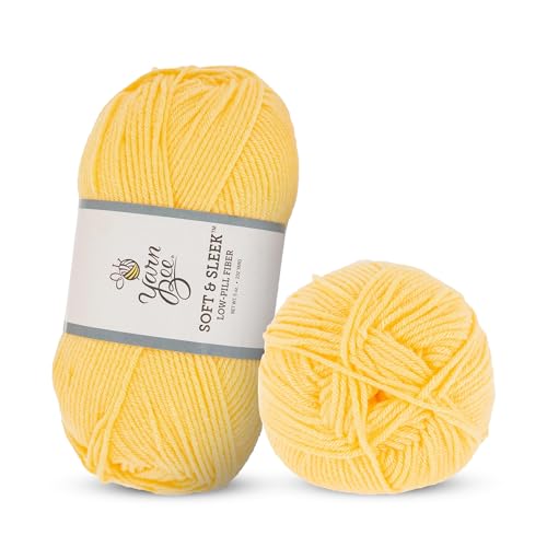 Image of Hobby Lobby Yarn Bee Soft & Sleek Yarn, 700 Pale Yellow | 4 Medium Weight, 100% Low Pill Acrylic, 232 Yards Per Skein