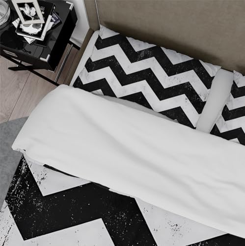 Housse de couette zigzag résistant aux plis avec fermeture éclair pour lit double 200x200