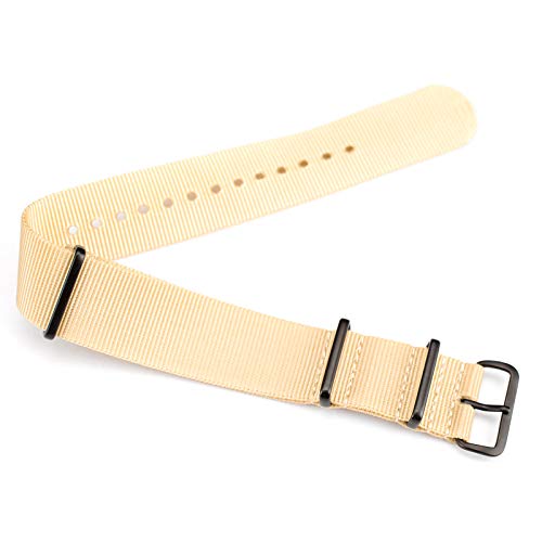 Image of Infantry 20mm 22mm 22mm Genuine Leather Replacement Watch Band with 5 Stainless Steel Rings Brown Black
