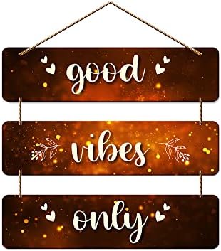 Artvibes Good Vibes Only Wooden Wall Hanger for Home Decor | Office | Gifts | Bedroom | Living Room | Quotes Decorative Items | Wall Hangings for Home Decoration | Artworks (WH_5301N)