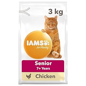 IAMS for Vitality Senior dry cat food with chicken – dry food for senior cats from 7 years of age, 3kg