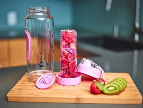 Infusion Pro 32 oz Fruit Infuser Water Bottle with Insulated Sleeve & 50 Recipe Fruit Infusion Water eBook : Bottom Loading, Large Water Infuser for More Flavor : Unique Gift Idea for Women