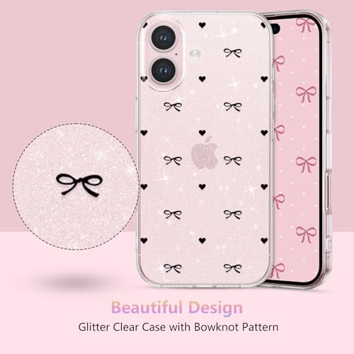 Coque iPhone 16 Plus à paillettes noire ZTOFERA antichoc - 2