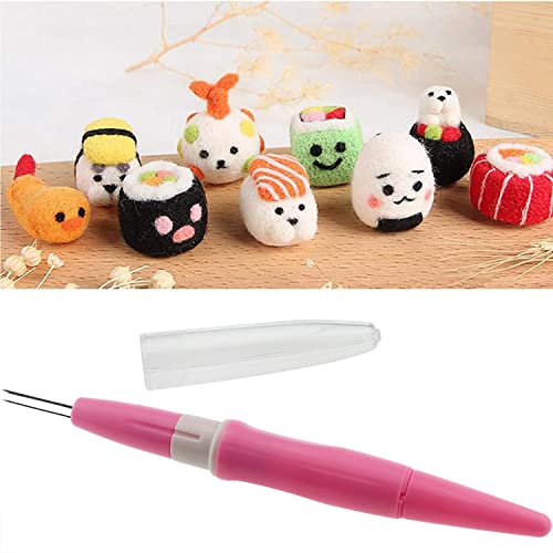 Needle Felting Pen Mtqy Pink Pen Style Needle Felting Tool With 3Pcs Needles Acupuncture Pen Wool Felt Poke Embroidery Punch Needle Wool Felting Needle Tool #TOP2