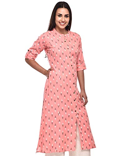 Image of Pistaa's Women's Cotton Relaxed Fit A Line Kurta