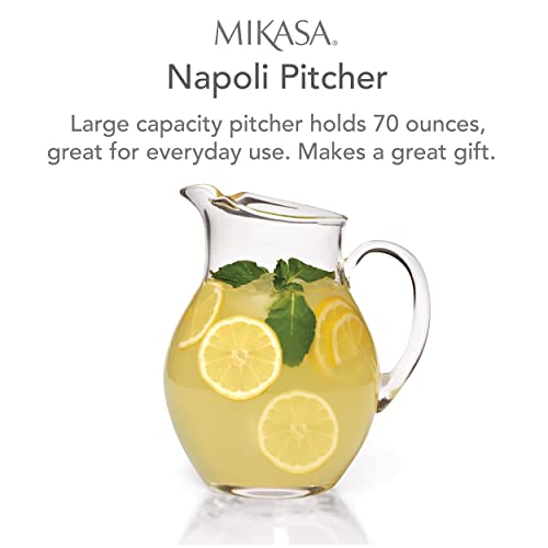 Mikasa Napoli Clear Glass Beverage Pitcher, 70 Ounce Capacity, Durable and Elegant Design for Serving Water, Iced Tea, or Cocktails by Mikasa - Image 2