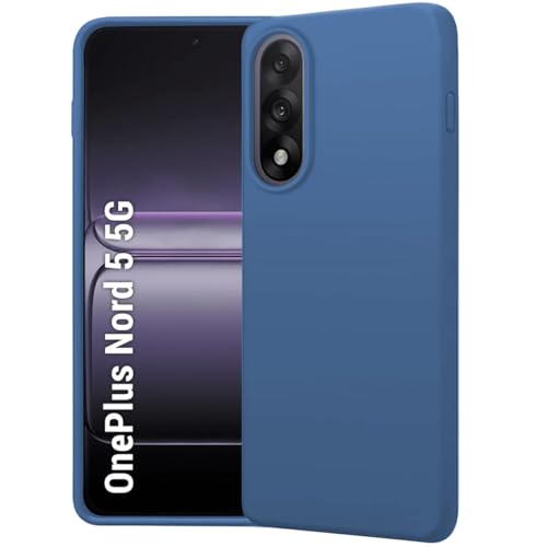 Image of LIRAMARK Liquid Silicone Soft Back Cover Case for OnePlus Nord 5 5G| Soft Micro-Fibre Lining Inside | Camera Protection Bump (Midnight Blue)