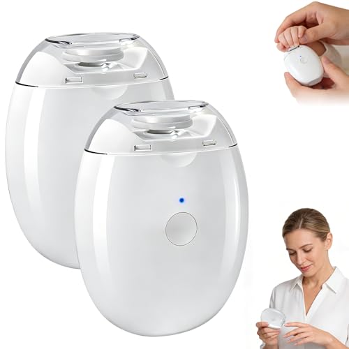 2Pcs Universal Automatic Fingernail Grinder,Portable Electric Nail Clipper,360° Silent Auto...
