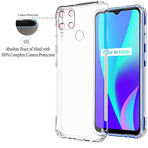 Image of TheGiftKart Camera Protection Back Cover Case for Realme C15 (Inbuilt Dust Plugs & Anti-Slip Grip | Transparent)