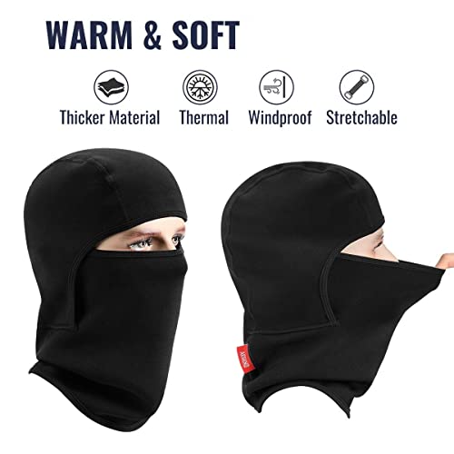 Aegend Kids Balaclava Windproof Ski Face Mask For Cold Weather, 1 Piece, Black #TOP2