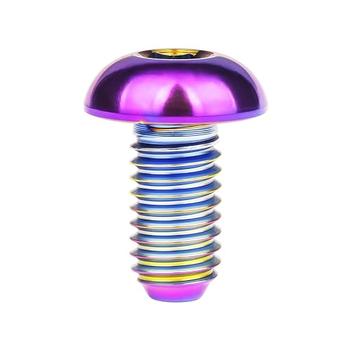 Image of Titanium Bolt M4x6 8 10 12 15 20mm Hex Head Screws for Bicycle Pack of 4 (Rainbow, M4x8mm)