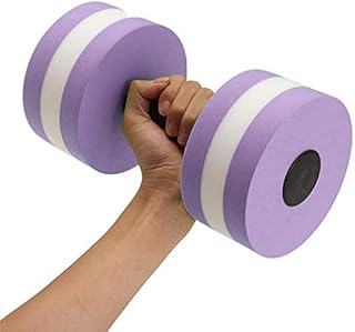 Yue668 Aquatic Dumbells, 1Pairs Water Aerobic Exercise Foam Dumbbell Pool Resistance,Water Aqua Fitness Barbells Hand Bar Exercises Equipment for Weight Loss (1Pairs, Purple)