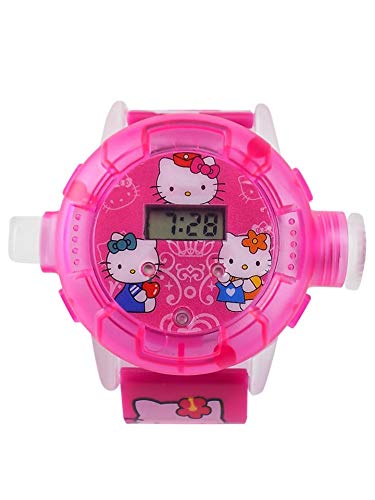 Relógio Digital Infantil Personagens Rosa Projetor Orizom