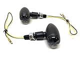  HIGHSIDER LED Blinker Satz Set Paar MICRO-BULLET komplett schwarz E-Geprüft für Chopper Bopper Scrambler Cruiser