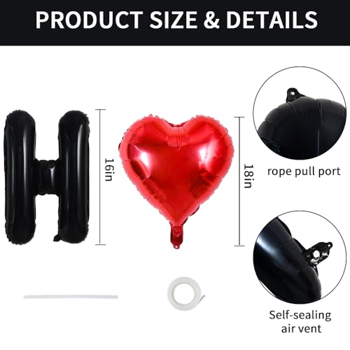 Image of TONIFUL 16 Inch Black HOME SWEET HOME Letter Balloon Decor for Housewarming