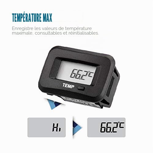Runleader Thermomètre de température RL-TM006 Celsius avec capteur de température et pour quad, UTV, Dirtbike, Moto, hors-bord, motoneige, Pitbike, PWC Marine Bateau étanche