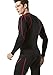 TSLA Men's UPF 50+ Compression Shirts, Cool Dry Long Sleeve Athletic Tops, Sports Baselayer Workout Shirt, Dim Black & Red, Medium