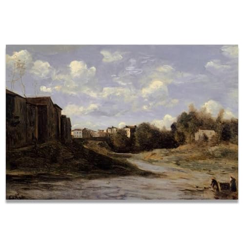 Cuadro de paisaje francés en lienzo ideal para decorar tu salón con estilo vintage