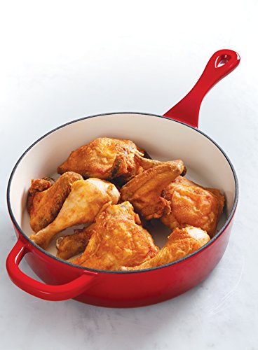 Crock Pot Artisan 3.5 Quart Enameled Cast Iron Deep Sauté Pan, Scarlet Red