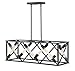 Hinkley 3378SK Hewitt - Eight Light Stem Hung Linear Chandelier, Satin Black Finish