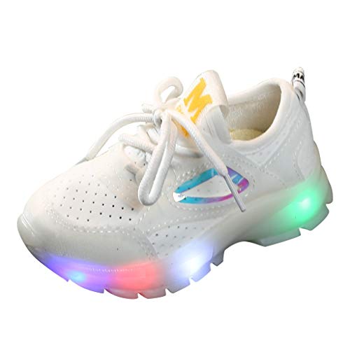 Toddler Baby Girs Mesh LED Light Shoes Boys Soft Luminous Outdoor Sport Sneakers Comfortable Walking Slip Shoes