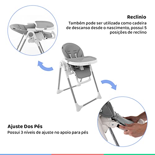 Cadeira De Alimentação P/ Bebê Pepper (18kgs) Cinza Infanti