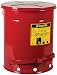 Justrite, 09508, Oily Waste Can, 14 Gal, Steel, Red