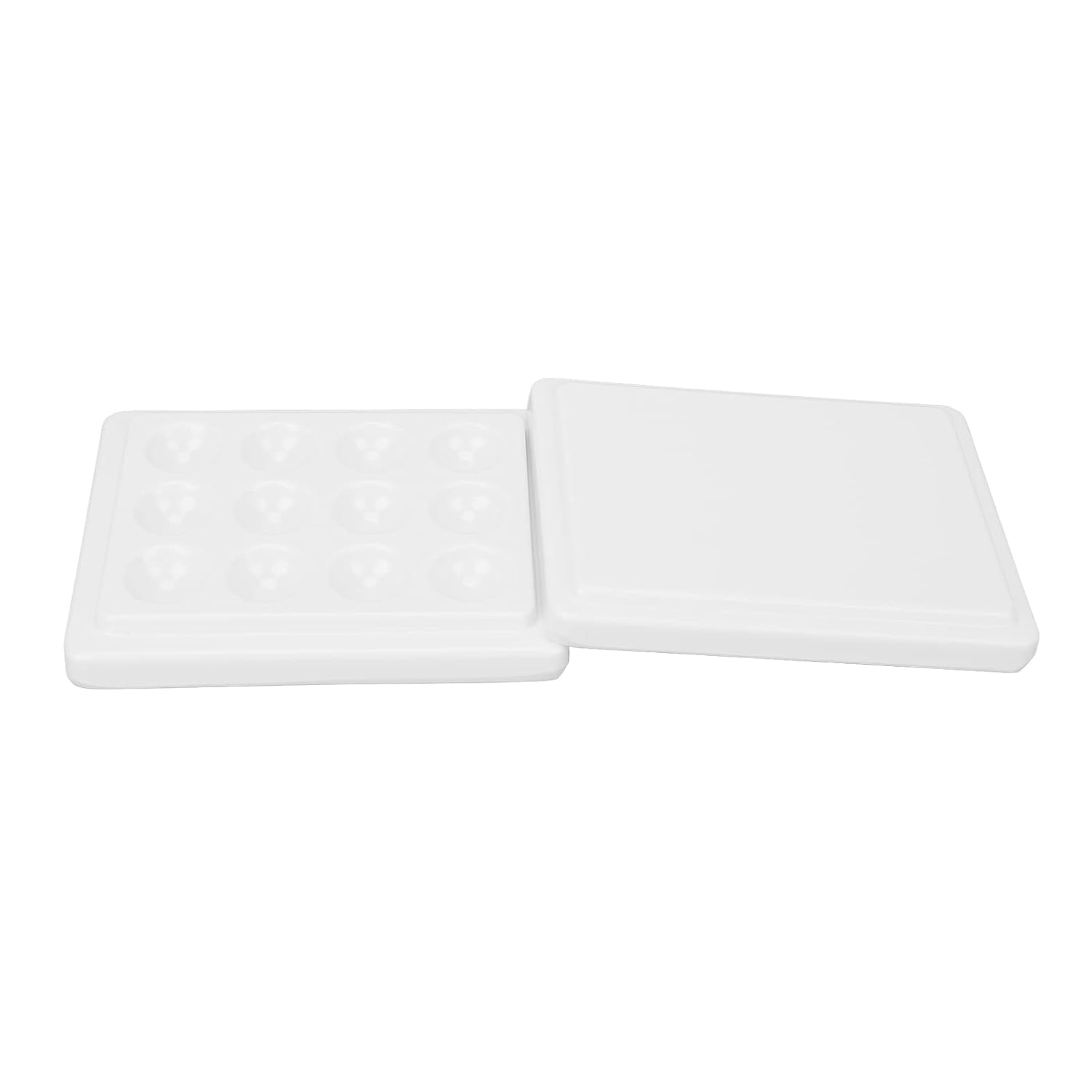 Palette, 12 Wells Porcelain Paint Tray Palettes Dustproof White Watercolor Palette Mixing Tray Artist Painting Palette With Lid For Students Nail Art Painting