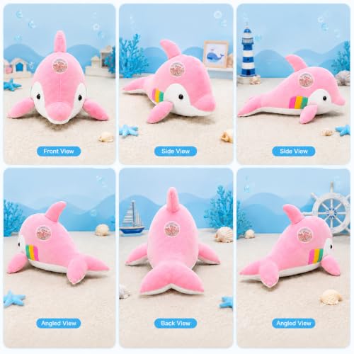 Image of Chi-Chimpu Toyss Pink Dolphin Soft Toy 55cm | Cute Plush Dolphin Stuffed Animal for Kids | Soft Hugging Toy | Plush Toy | Gift for Kids
