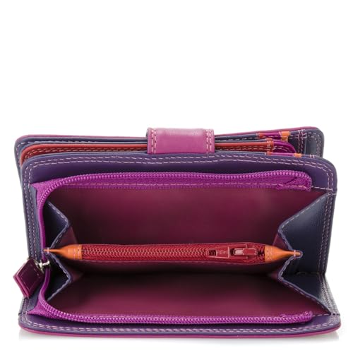 mywalit Medium Snap Leather Wallet | 9 Card Slots | ID Window & Zip Coin Pocket | Sangria Multi | Stylish & Compact Accessory for Men & Women | Perfect for Everyday Use3