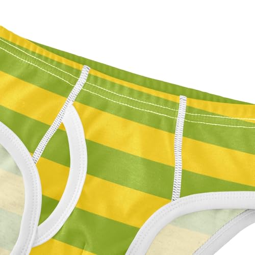 Yellow Grass Green Stripe Toddler Boy's Underwear 2T4