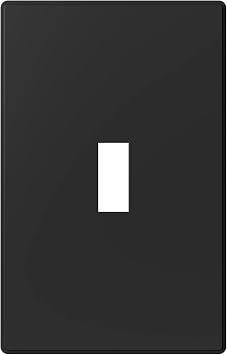 AIDA 1-Gang Midsize Screwless Toggle Light Switch Cover Plate, Matte Black Unbreakable Thermoplastic Replacement for Lightswitch Wall Plate Cover, UL Listed, 1-Pack, 4.88"H x 3.13"L