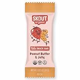 Skout Organic Peanut Butter & Jelly Real Food Bars for Kids (18 Pack) | Organic Snacks for Kids | Plant-Based Nutrition, No Refined Sugar | Vegan | Gluten, Dairy, Grain & Soy Free