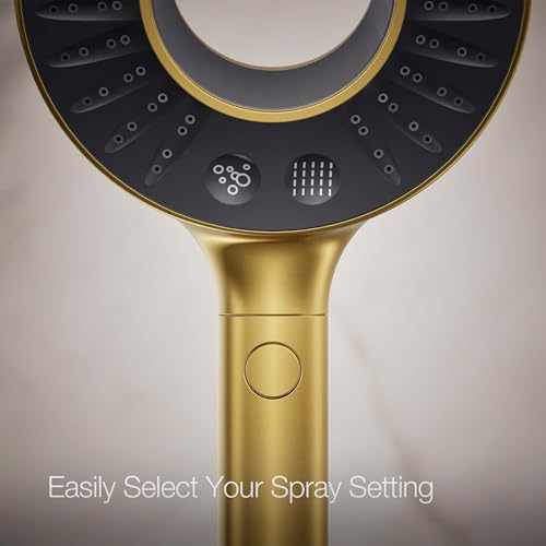 KOHLER K-28681-Y-2MB SpaViva Two-Function Handheld Showerhead, Round High Pressure Shower Head, Compatible with SpaViva Cleansing Device, 2.5 GPM, Vibrant Brushed Moderne Brass - image 6