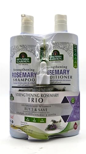 Spanish Garden | Hair Strengthening Rosemary Shampoo & Conditioner & Hair Oil Set, White