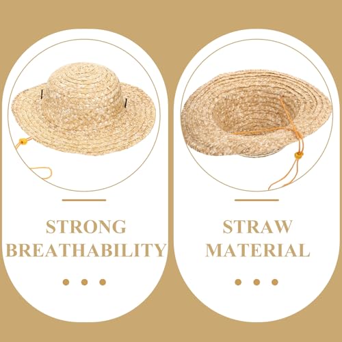 VOSAREA Summer Straw Hat Children Outdoor Straw Hat Wide Brim Kids Hat Summer Sun Hats Beach Straw Hat Photography Prop for Toddlers Kids (31CM) Beige4
