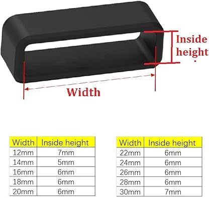 Loops de correa para reloj silicona negra 14mm pack 4 miniatura 2