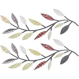 MUCKLILY 2 Piezas De Hojas De Metal Arte De Pared Ramas De Olivo Decorativas Obras De Arte De Hojas Para Dormitorio