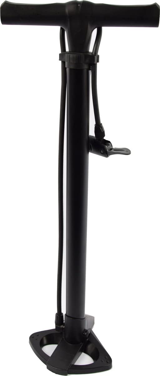Bomba de aire para bicicleta con adaptadores de valvula y base estable de suelo 2
