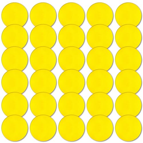 Spot Markers 9 inch 30 Pcs Non-Slip Rubber Agility Markers Flat Field Cones Floor Dots for Football, Soccer, Basketball Training Markers, School Activities, Exercise Drills, Social Distancing Yellow